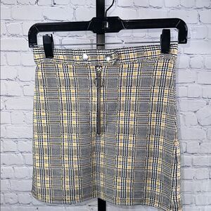 🖤 Topshop Black & Yellow Plaid Mini Skirt Size 0